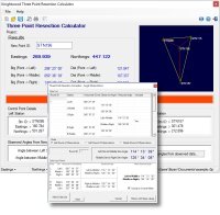 Screenshot of knightwood three point resection calculator